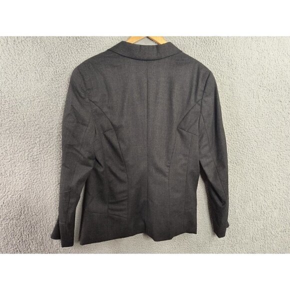 Escada Wool Collared Suit Jacket Blazer Dark Gray Womens German Sz 42 US Sz 12 - Picture 2 of 11